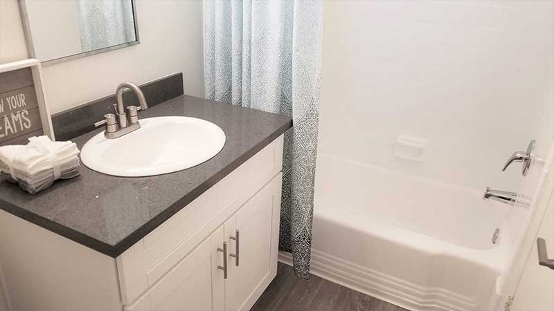 Bathroom interior photo of Bleu Apartments