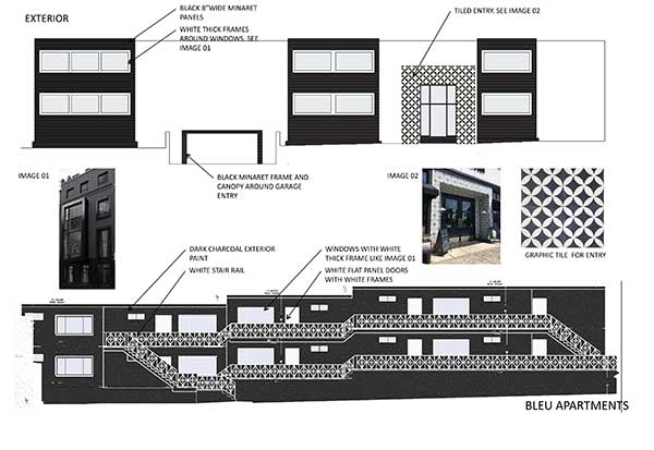 Bleu Apartments exterior tile renovation plan