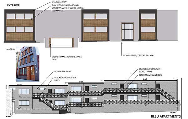 Bleu Apartments exterior paint renovation plan